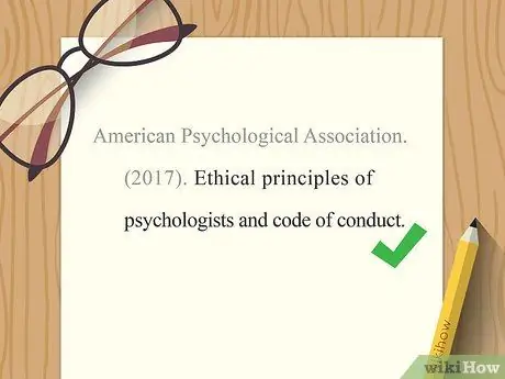 Приведите ссылку на Этический кодекс APA. Шаг 3