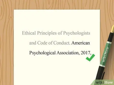 Приведите ссылку на Этический кодекс APA. Шаг 8