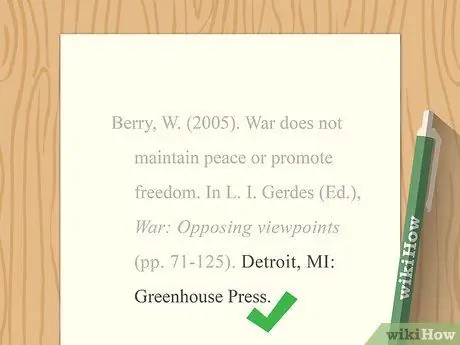 Цитируйте статью в книге Шаг 11