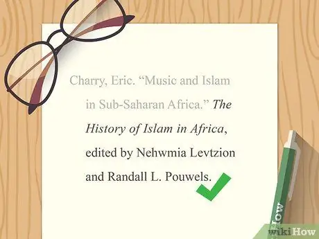 Цитируйте статью в книге Шаг 3