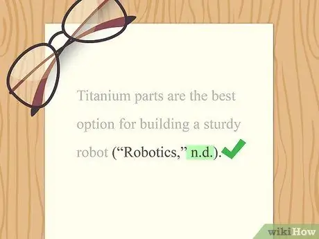 Цитируйте веб-сайт в APA без указания автора, даты или номера страницы Шаг 4