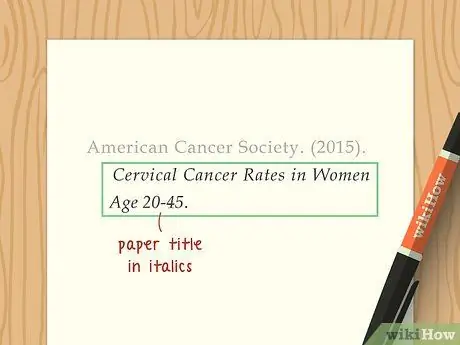 Цитируйте исследовательский документ в APA Step 11