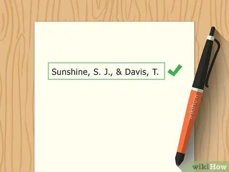 Цитируйте нескольких авторов в APA Step 1