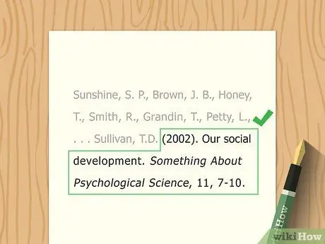 Цитируйте нескольких авторов в APA Step 10