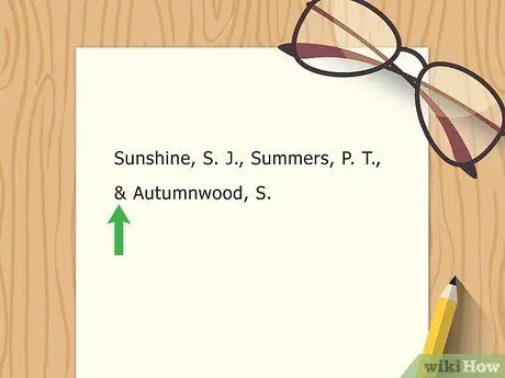 Цитируйте нескольких авторов в APA Step 3