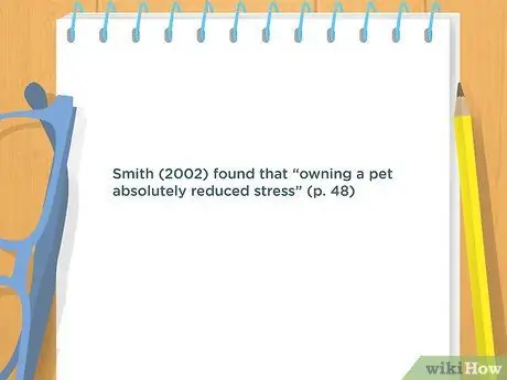 Цитируйте цитаты в APA Step 2