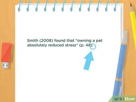 Цитируйте цитаты в APA Step 5