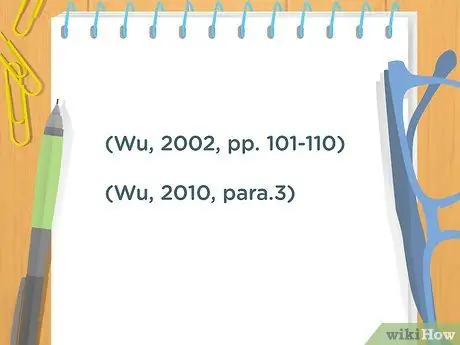 Цитируйте цитаты в APA Step 8