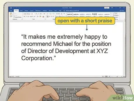 Напишите рекомендательное письмо Шаг 2