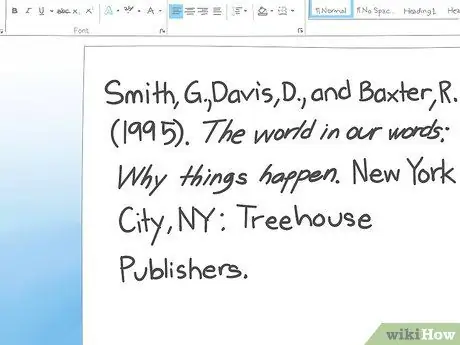 Форматирование цитат APA Шаг 11