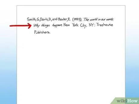 Форматирование цитат APA Шаг 12