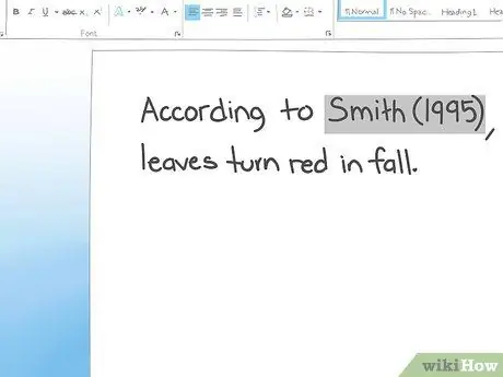 Форматирование цитат APA Шаг 3
