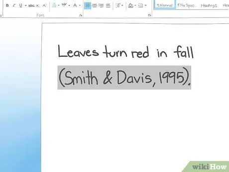 Форматирование цитат APA Шаг 4