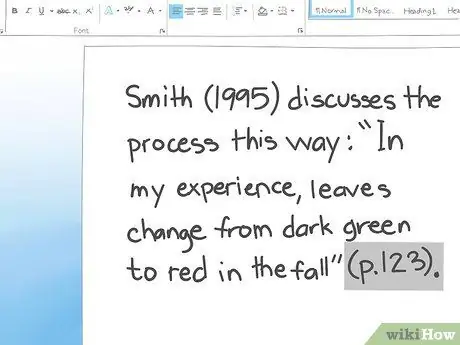 Форматирование цитат APA Шаг 5