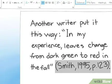 Форматирование цитат APA Шаг 6