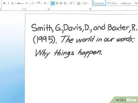 Форматирование цитат APA Шаг 9