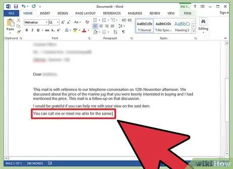 Напишите письмо о дальнейших действиях по бизнесу, шаг 7