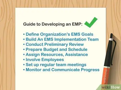 Составьте план управления окружающей средой, шаг 1