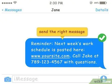 Напишите деловое текстовое сообщение Шаг 8