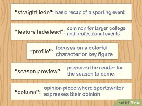 Напишите спортивную статью Шаг 1