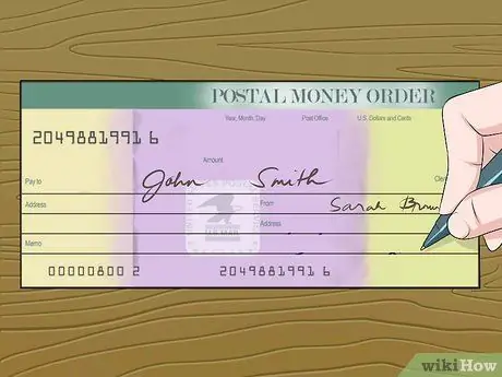 Выпишите чек в банке США канадскому получателю платежа Шаг 8