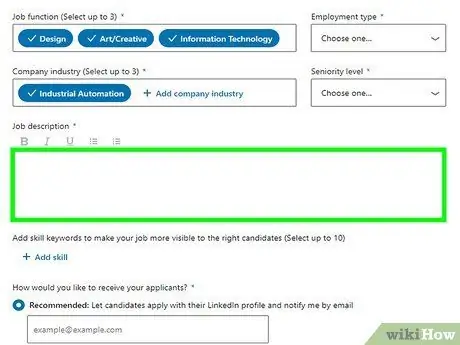 Опубликовать вакансию в LinkedIn Шаг 2
