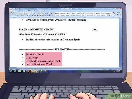 Сделайте резюме выдающимся Шаг 9