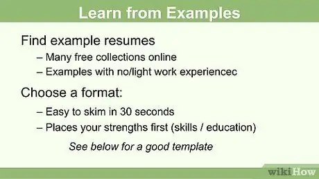 Напишите резюме, если у вас нет опыта работы Шаг 3