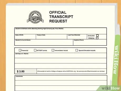 Отправьте стенограммы средней школы в колледжи Шаг 2