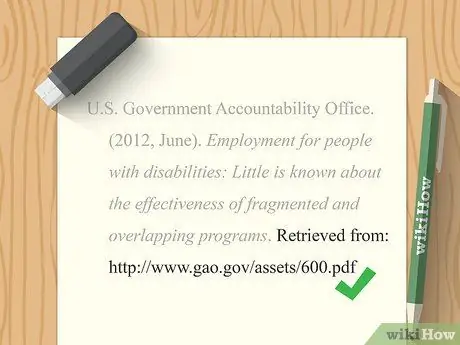 Цитируйте правительственный документ Шаг 9