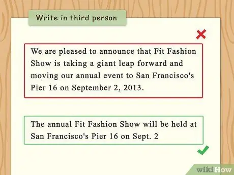 Напишите пресс-релиз в стиле Ассошиэйтед Пресс Шаг 2