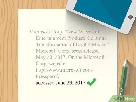 Цитируйте пресс-релиз Шаг 15