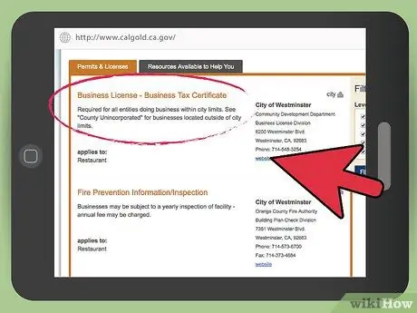 Получите бизнес-лицензию в Калифорнии Шаг 3