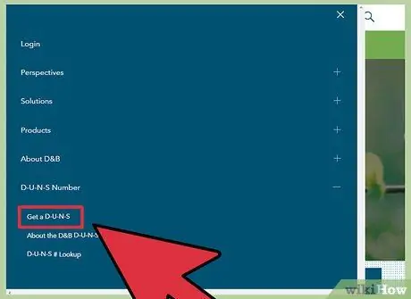 Подать заявку на Duns Step 1