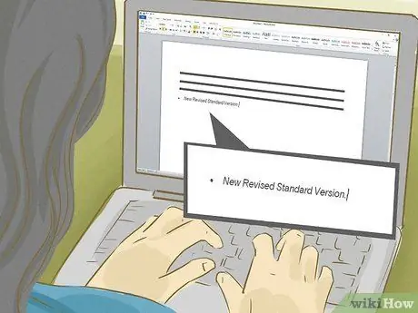 Цитируйте Библию в стиле MLA Шаг 11