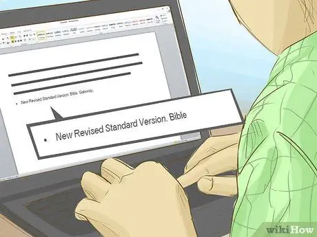 Цитируйте Библию в стиле MLA Шаг 12