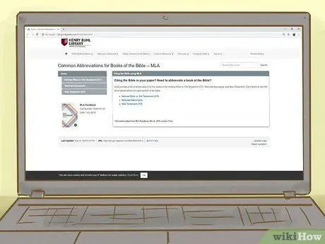 Цитируйте Библию в стиле MLA Шаг 3