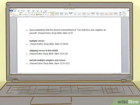 Цитируйте Библию в стиле MLA Шаг 4