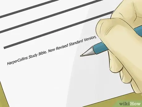 Цитируйте Библию в стиле MLA Шаг 7