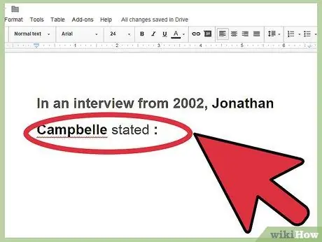 Процитируйте интервью в формате MLA Шаг 5