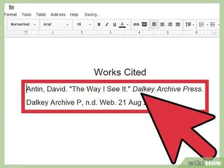 Процитируйте интервью в формате MLA Шаг 8