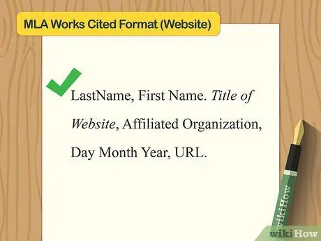 Добавление веб-сайта в библиографию Шаг 1