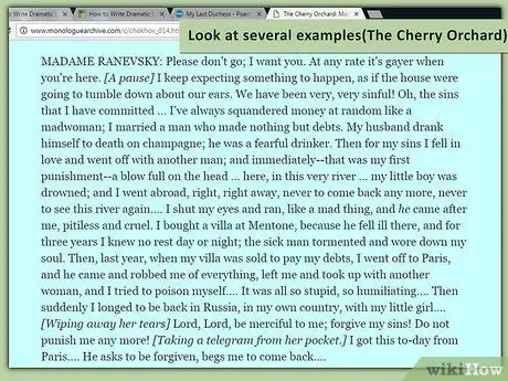 Напишите драматический монолог, шаг 4