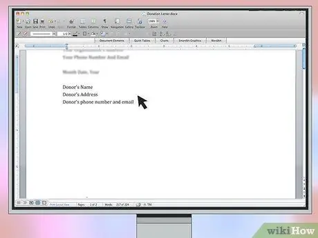 Отформатируйте письмо с просьбой о пожертвовании Шаг 3