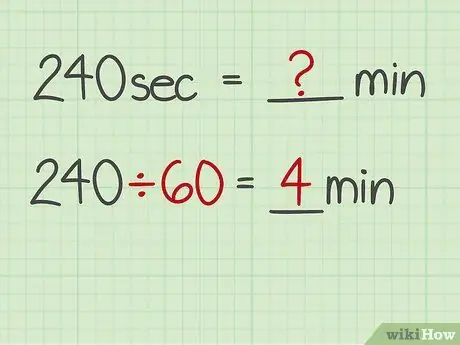 Преобразование секунд в минуты Шаг 2