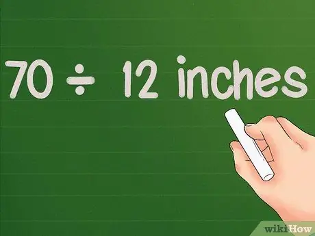 Преобразовать дюймы в футы Шаг 2