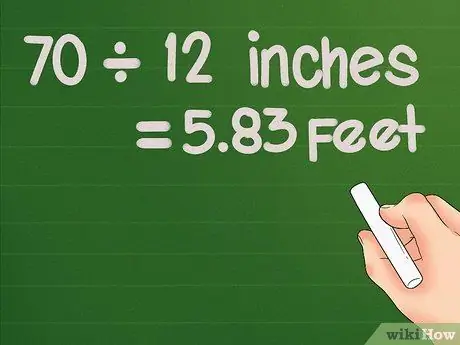 Преобразовать дюймы в футы Шаг 3