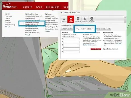 Заблокируйте номер на Verizon Step 2