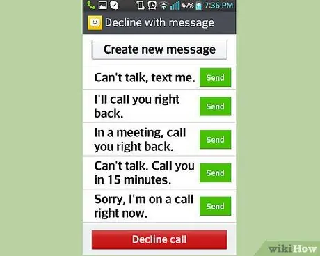 Отклонить телефонный звонок с помощью текстового сообщения Шаг 3