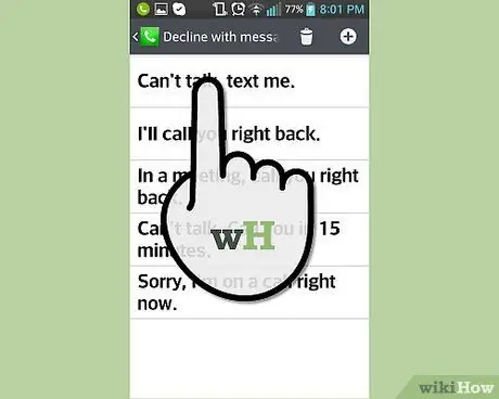 Отклонить телефонный звонок с помощью текстового сообщения Шаг 8